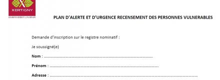 Registre des Personnes Vulnérables Registre des Personnes Vulnérables