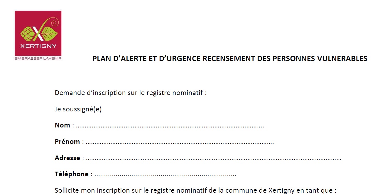 Registre des Personnes Vulnérables
