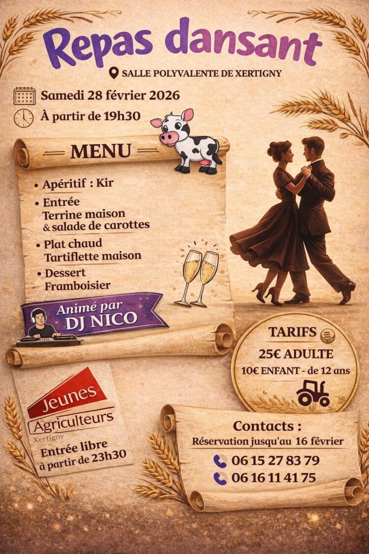 Repas Dansant par les JA Xertigny/Bains les Bains